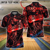 BlueJose Bowling And Pins Pro Black Gold Splatter Customized Name, Team Name 3D Shirt (6 Colors)
