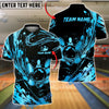 BlueJose Bowling And Pins Abstract Gold Water Splash Customized Name, Team Name 3D Shirt (6 Colors)