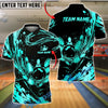 BlueJose Bowling And Pins Abstract Gold Water Splash Customized Name, Team Name 3D Shirt (6 Colors)