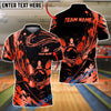 BlueJose Bowling And Pins Abstract Gold Water Splash Customized Name, Team Name 3D Shirt (6 Colors)