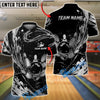 BlueJose Bowling And Pins Abstract Gold Water Splash Customized Name, Team Name 3D Shirt (6 Colors)