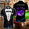 BlueJose Billiards King 8 Ball Crown Luxury Tuxedo Gentleman Customized Name, Team Name 3D Shirt (7 Colors)
