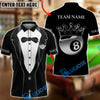 BlueJose Billiards King 8 Ball Crown Luxury Tuxedo Gentleman Customized Name, Team Name 3D Shirt (7 Colors)