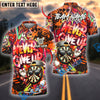 BlueJose Darts Graffiti Funny Never Give Up Dartboard Personalized Name, Team Name Shirt (4 Colors)