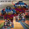 BlueJose Bowling And Pins Graffiti Beer Party Cartoon Style Customized Name, Team Name 3D Shirt (4 Colors)