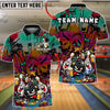 BlueJose Bowling And Pins Graffiti Beer Party Cartoon Style Customized Name, Team Name 3D Shirt (4 Colors)