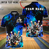 BlueJose Bowling And Pins Angry Ball Beer Party Customized Name, Team Name 3D Shirt (4 Colors)