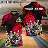 BlueJose Bowling And Pins Angry Ball Beer Party Customized Name, Team Name 3D Shirt (4 Colors)