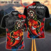 BlueJose Darts Angry Chili Flame Target Design Personalized Name, Team Name Unisex Shirt (4 Colors)