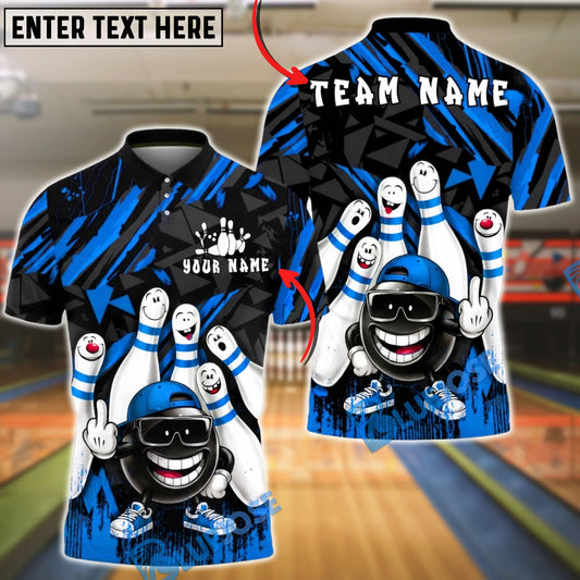 BlueJose Bowling & Pins Funny Pin Characters Urban Graffiti Style Customized Name, Team Name 3D Shirt (6 Colors)