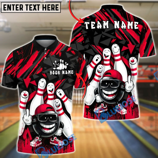 BlueJose Bowling & Pins Funny Pin Characters Urban Graffiti Style Customized Name, Team Name 3D Shirt (6 Colors)