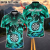 BlueJose Darts Dragon Fire Fantasy Art Personalized Name, Team Name Unisex Shirt (4 Colors)