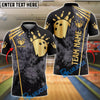 BlueJose Bowling And Pins Grunge Bowling Ball Team Style Customized Name, Team Name 3D Shirt (6 Colors)