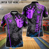 BlueJose Bowling And Pins Grunge Bowling Ball Team Style Customized Name, Team Name 3D Shirt (6 Colors)