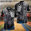 BlueJose Bowling And Pins Grunge Bowling Ball Team Style Customized Name, Team Name 3D Shirt (6 Colors)