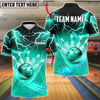 BlueJose Bowling And Pins Lightning Field Customized Name, Team Name 3D Shirt (6 Colors)