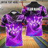 BlueJose Bowling And Pins Lightning Field Customized Name, Team Name 3D Shirt (6 Colors)
