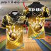 BlueJose Bowling And Pins Lightning Field Customized Name, Team Name 3D Shirt (6 Colors)