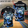 BlueJose  Bowling And Pins Butterfly Wings Art Customized Name, Team Name 3D Shirt (4 Colors)