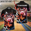 BlueJose  Bowling And Pins Butterfly Wings Art Customized Name, Team Name 3D Shirt (4 Colors)
