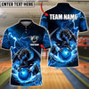 BlueJose Bowling Thunder Dragon Sit On Ball Customized Name, Team Name 3D Shirt (4 Colors)