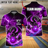 BlueJose Bowling Thunder Dragon Sit On Ball Customized Name, Team Name 3D Shirt (4 Colors)