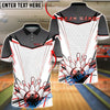 BlueJose Bowling & Pins Strike Pin Explosion Gold Black Graphic Customized Name, Team Name 3D Shirt (6 Colors)