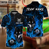 BlueJose Billiards 8 Ball Flame Flower Wolf Personalized Name Shirt (4 Colors)