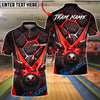 BlueJose Bowling And Pins Copper Hexagon Pattern Customized Name, Team Name 3D Shirt (4 Colors)