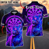 BlueJose Darts Neon Panther Dartboard Eyes Personalized Name, Team Name Unisex Shirt (4 Colors)