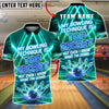 BlueJose Bowling Top Secret Technique Neon Design Customized Name, Team Name 3D Shirt (4 Colors)