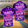 BlueJose Bowling Top Secret Technique Neon Design Customized Name, Team Name 3D Shirt (4 Colors)