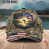 BlueJose Fishing American Flag Sunrise Farm Scene Camo Custom Name 3D Cap (12 Breeds)