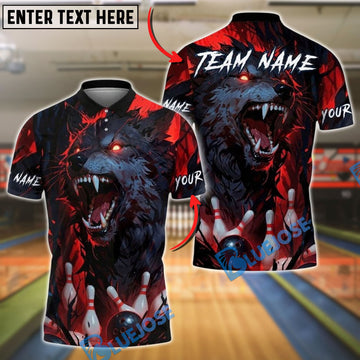 BlueJose Bowling And Pins Werewolf Rage Customized Name, Team Name 3D Shirt (4 Colors)