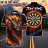BlueJose Darts Dragon Fire Inferno Dartboard Personalized Name, Team Name Unisex Shirt (4 Colors)