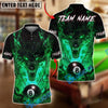 BlueJose Billiards 8 Ball Wolf Fire Inferno Personalized Name, Team Name Unisex Shirt (4 Colors)
