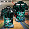 BlueJose Bowling And Pins Cyber Mecha Bear Customized Name, Team Name 3D Shirt (4 Colors)