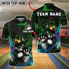 BlueJose Bowling And Pins King Wolf Cartoon Graffiti Style Customized Name, Team Name 3D Shirt (4 Colors)