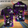 BlueJose Bowling And Pins King Wolf Cartoon Graffiti Style Customized Name, Team Name 3D Shirt (4 Colors)