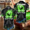 BlueJose Billiards Smoke Fire Skull 8 Ball Design Personalized Name, Team Name Unisex Shirt (4 Colors)