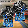BlueJose Bowling And Pins Colorful Pins Ball Design Customized Name, Team Name 3D Shirt (4 Colors)