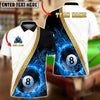 BlueJose Billiards 8 Ball White Black Fire Elegant Personalized Name, Team Name Unisex Shirt (4 Colors)