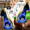 BlueJose Billiards 8 Ball Smoke Fire Gold Tribal Personalized Name, Team Name Unisex Shirt (4 Colors)