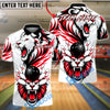 BlueJose Bowling White Lion Black Dynamic Design  Customized Name, Team Name 3D Shirt (4 Colors)