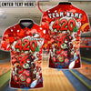 BlueJose Bowling 420 Bear Smoke Art Customized Name, Team Name 3D Shirt (4 Colors)