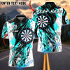 BlueJose Darts Black Abstract Dartboard Splash Customized Name, Team Name 3D Shirt (4 Colors)