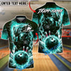BlueJose Bowling And Pins Electric Panther Lightning Strike Customized Name, Team Name 3D Shirt (6 Colors)