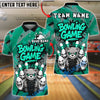 BlueJose Bowling And Pins Black Angry Bear Bowling Game Customized Name, Team Name 3D Shirt (4 Colors)