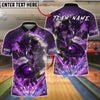 BlueJose Bowling And Pins Wolf Fiery Werewolf Flame Customized Name, Team Name 3D Shirt (4 Colors)