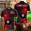 BlueJose Billiards 8 Ball Hex Pattern Personalized Name, Team Name Unisex Shirt (4 Colors)